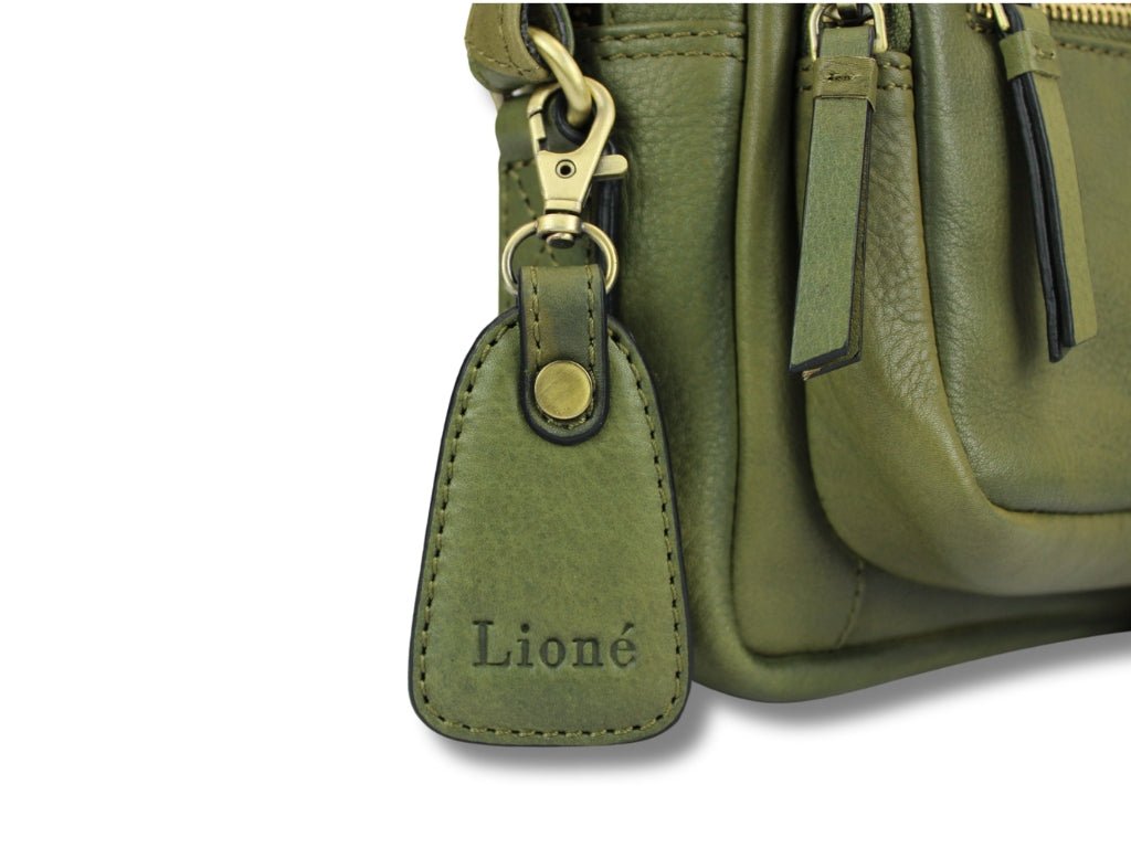 Leren Schoudertas Olijf Eva - Lioné - Lioné