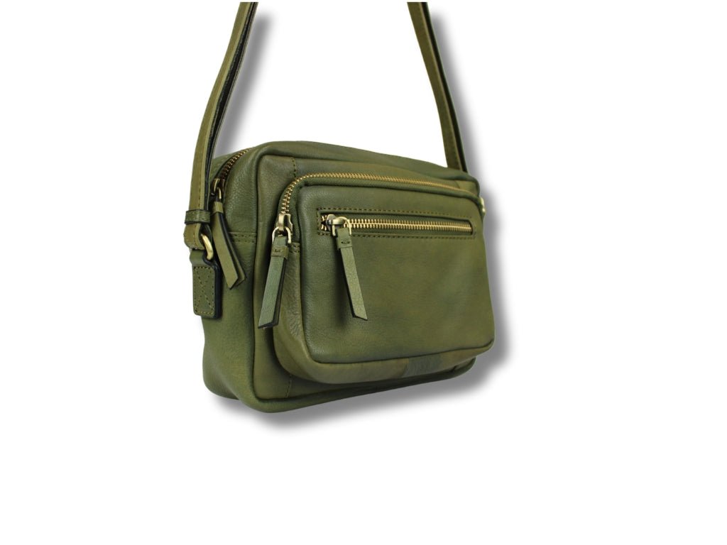 Leren Schoudertas Olijf Eva - Lioné - Lioné