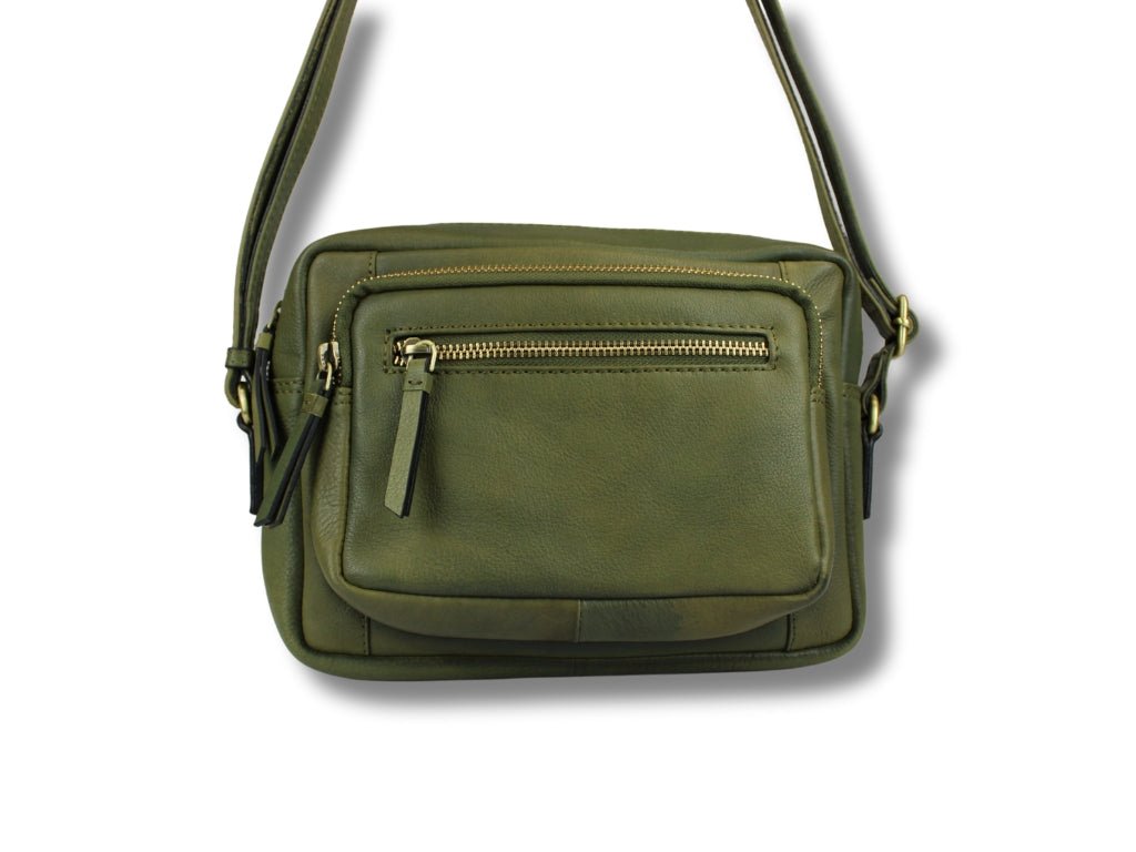 Leren Schoudertas Olijf Eva - Lioné - Lioné