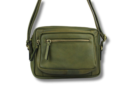 Leren Schoudertas Olijf Eva - Lioné - Lioné