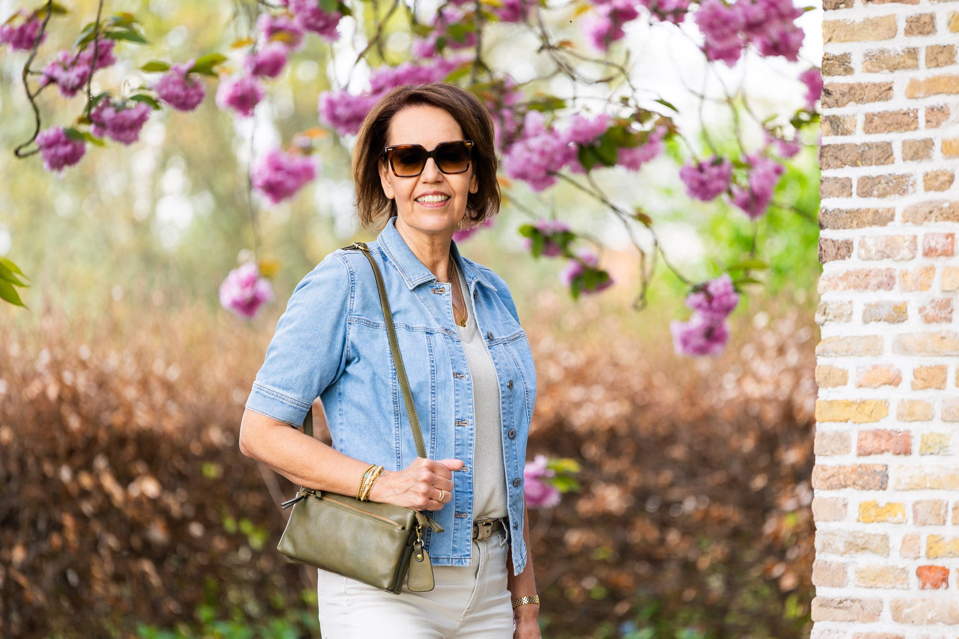 Leren Schoudertas Olijf José - Lioné - Lioné