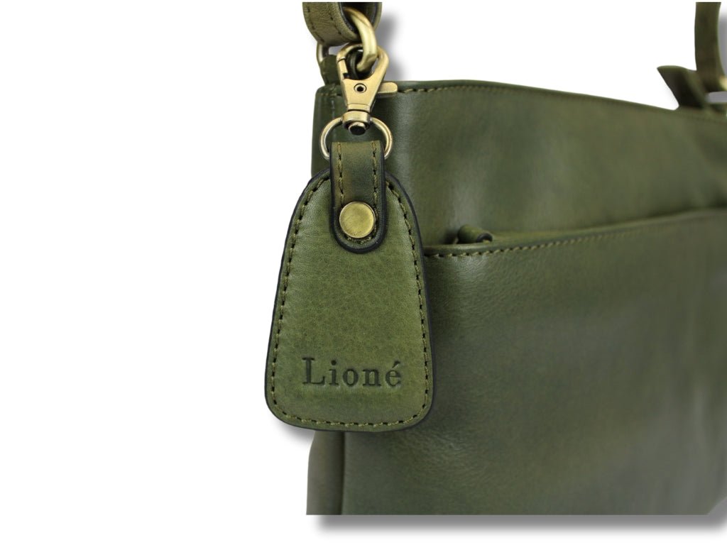 Leren Schoudertas Olijf Liza - Lioné - Lioné