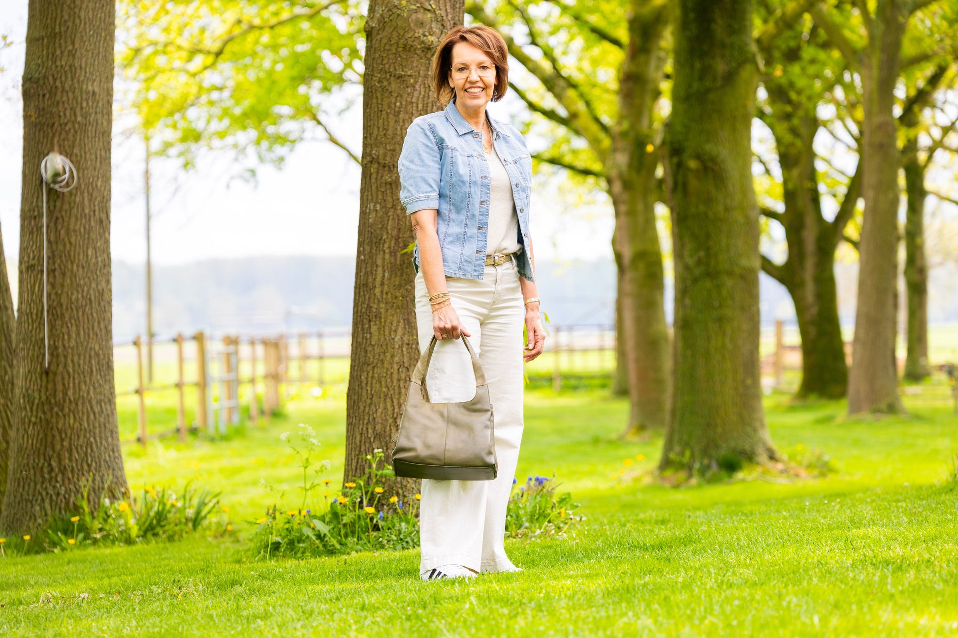 Leren Schoudertas Olijf Manon - Lioné - Lioné