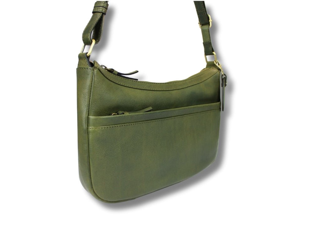 Leren Schoudertas Olijf Nina - Lioné - Lioné