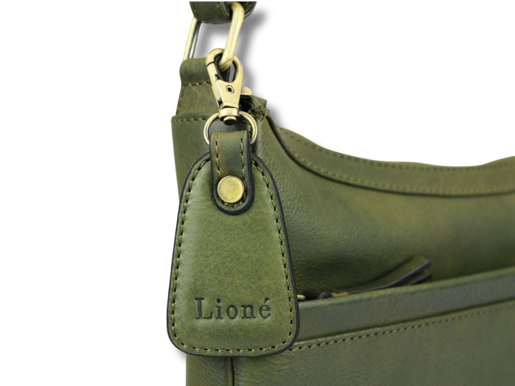 Leren Schoudertas Olijf Nina - Lioné - Lioné