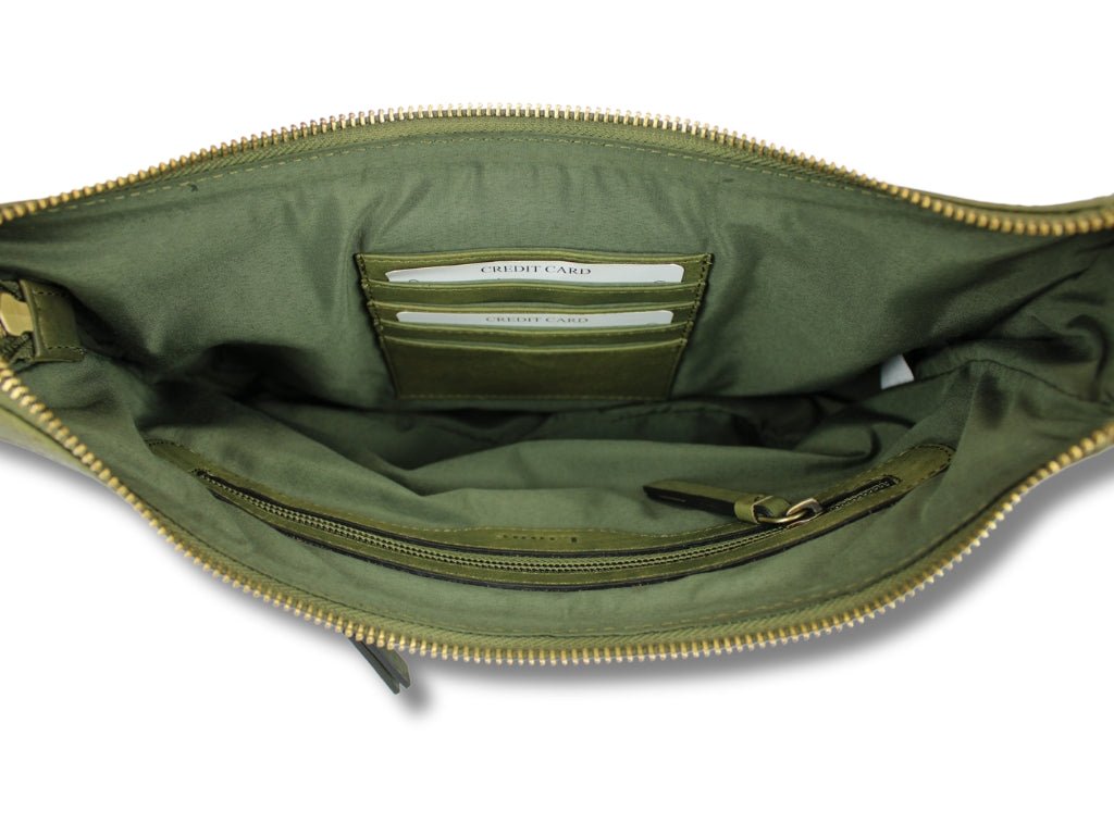 Leren Schoudertas Olijf Nina - Lioné - Lioné