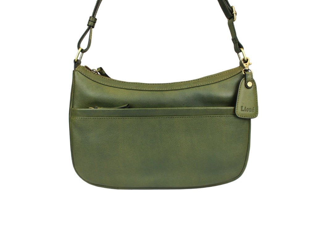 Leren Schoudertas Olijf Nina - Lioné - Lioné