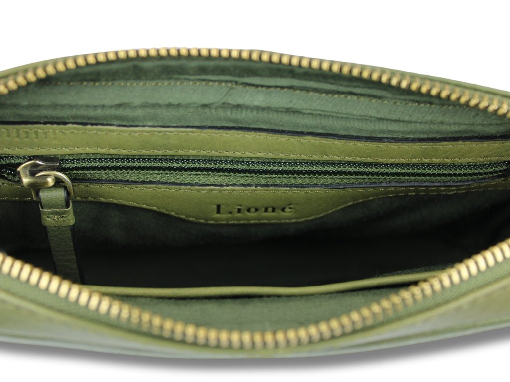 Leren Schoudertas Olijf Sara - Lioné - Lioné