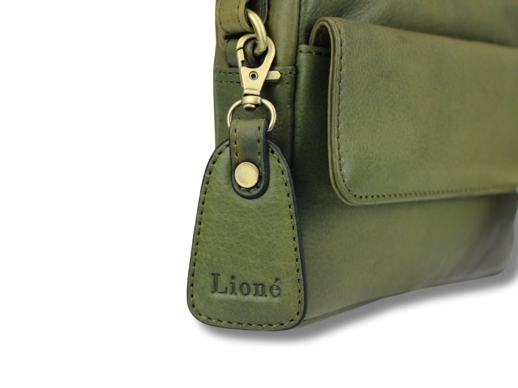 Leren Schoudertas Olijf Sara - Lioné - Lioné