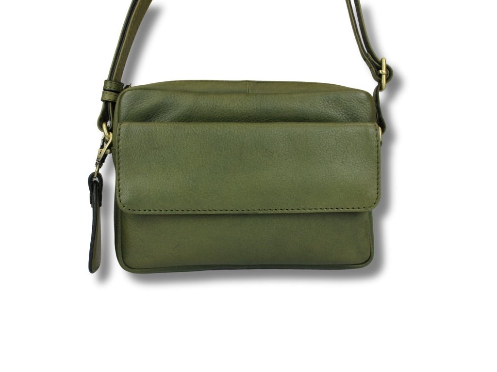 Leren Schoudertas Olijf Sara - Lioné - Lioné