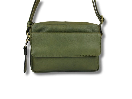 Leren Schoudertas Olijf Sara - Lioné - Lioné