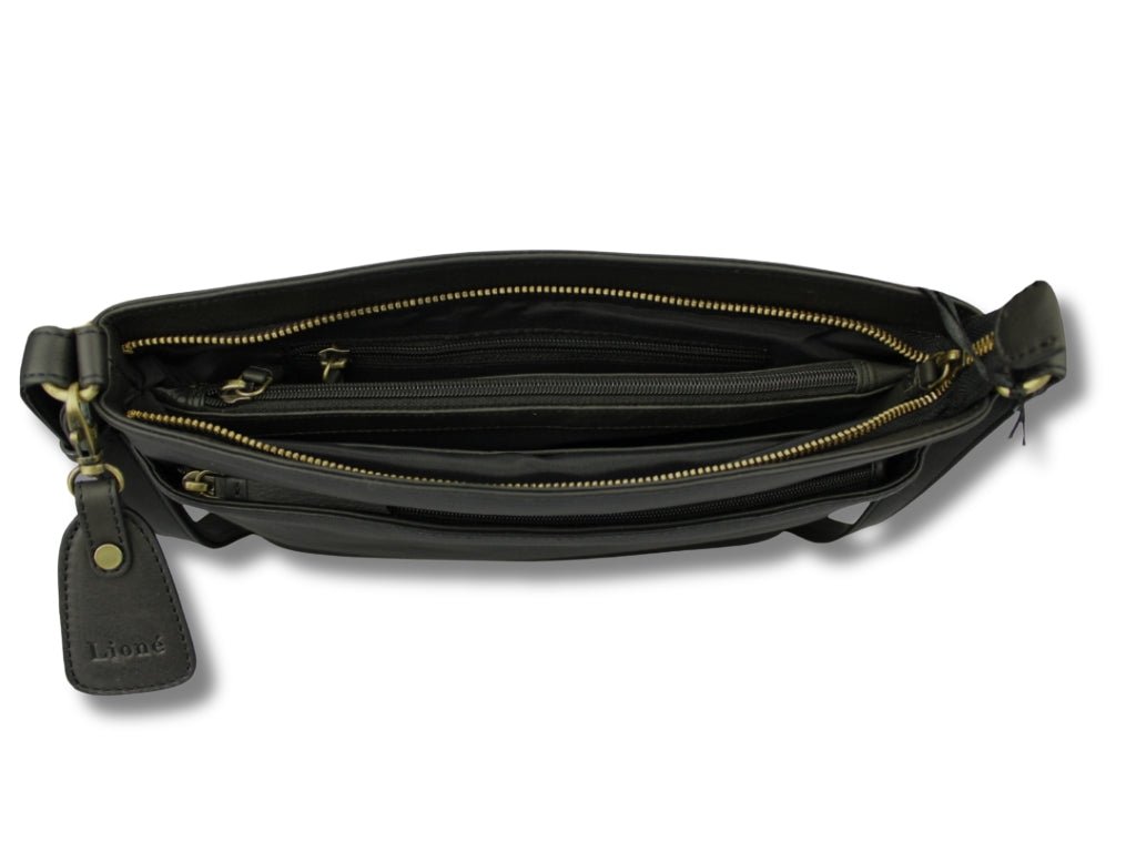 Leren Schoudertas Zwart Ella - Lioné - Lioné