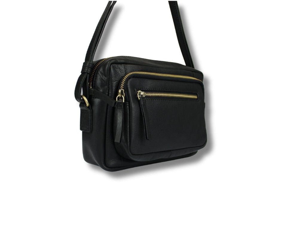 Leren Schoudertas Zwart Eva - Lioné - Lioné