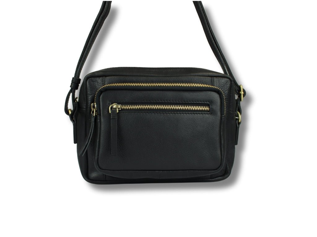 Leren Schoudertas Zwart Eva - Lioné - Lioné