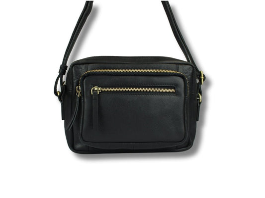 Leren Schoudertas Zwart Eva - Lioné - Lioné