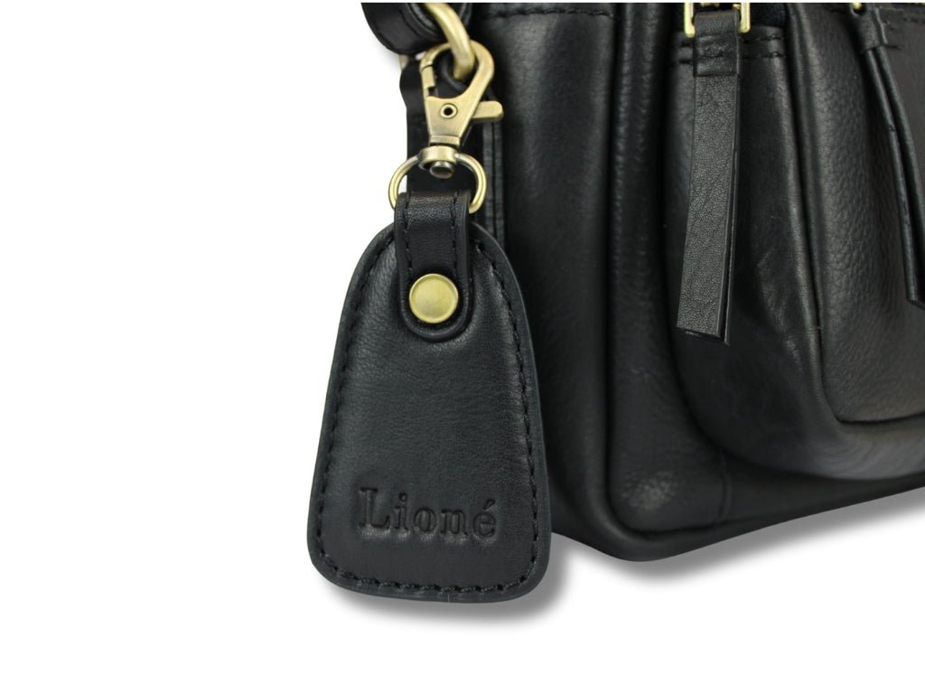 Leren Schoudertas Zwart Eva - Lioné - Lioné