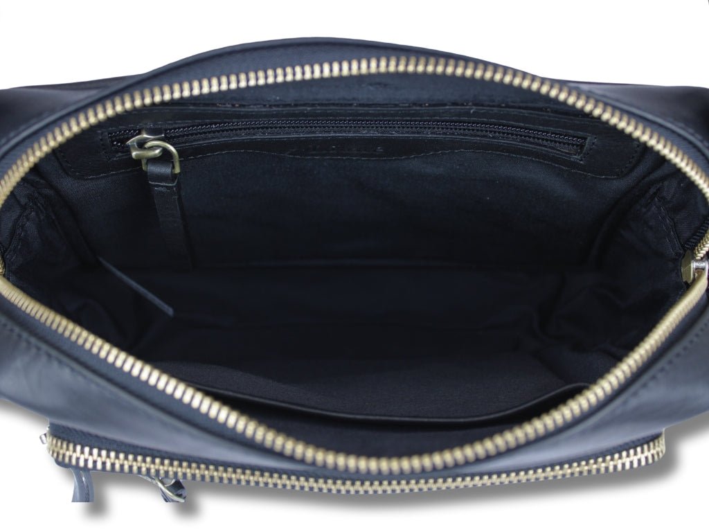 Leren Schoudertas Zwart Eva - Lioné - Lioné