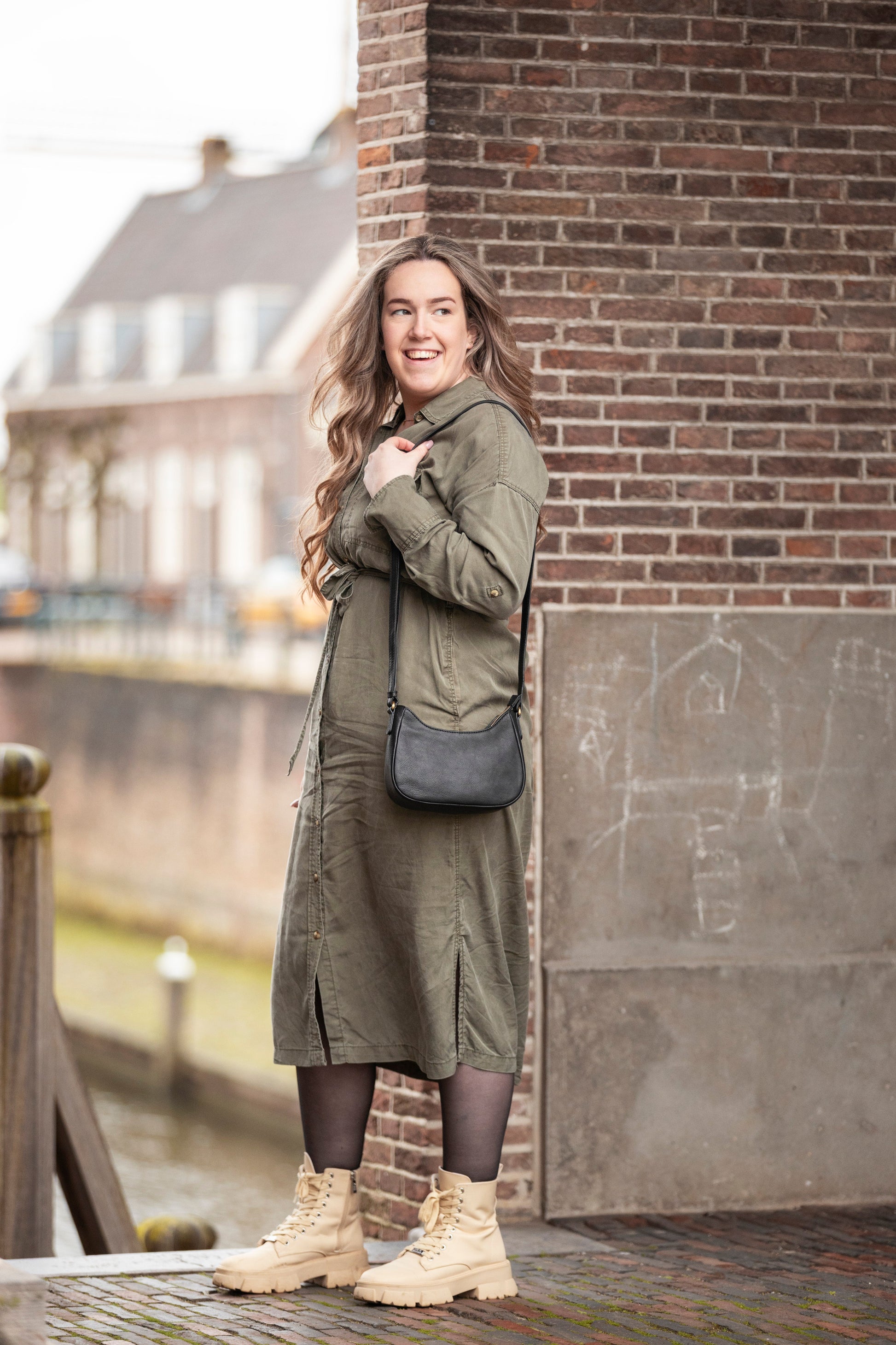 Leren Schoudertas Zwart Julie - Lioné - Lioné