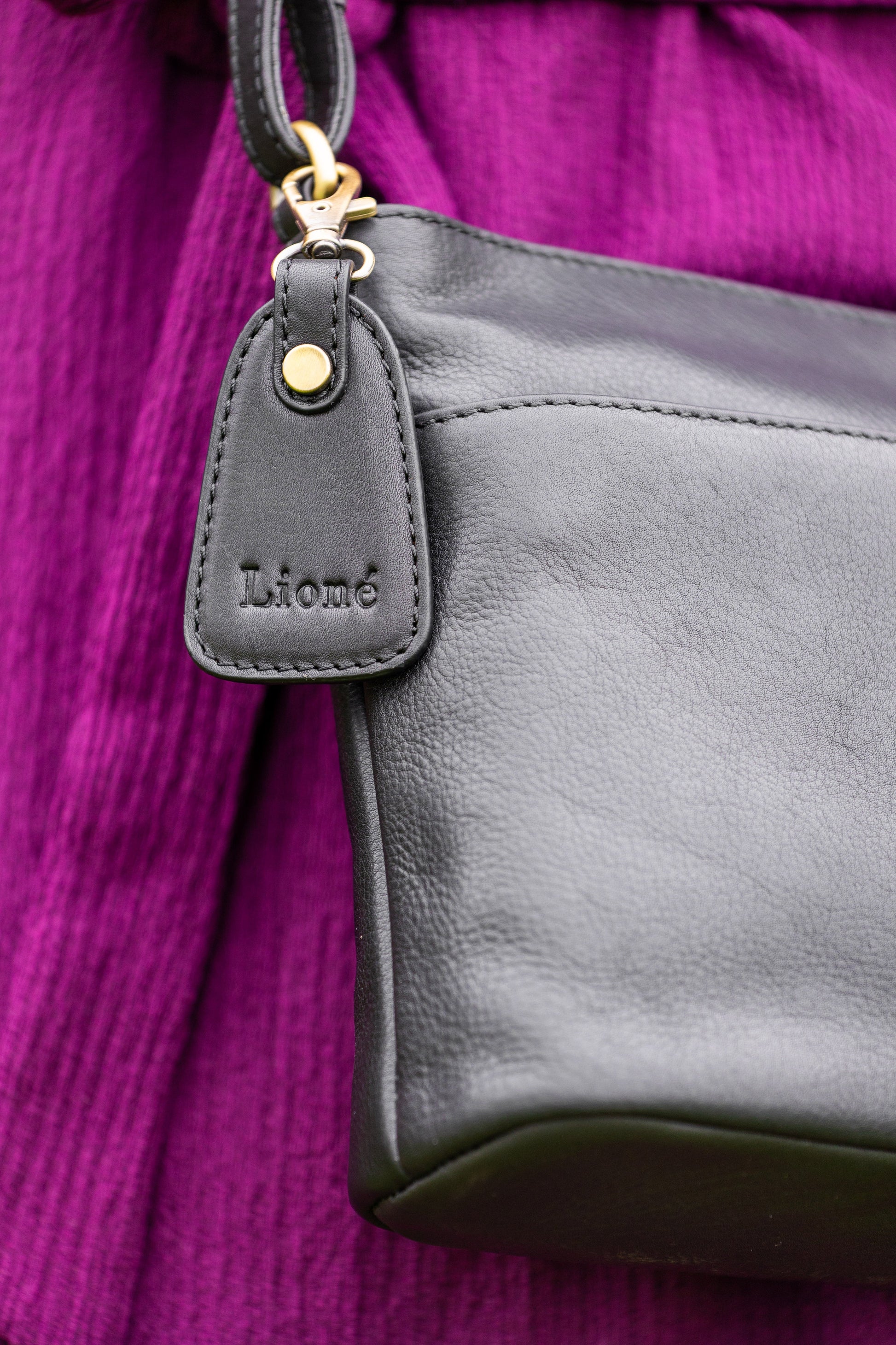 Leren Schoudertas Zwart Liza - Lioné - Lioné