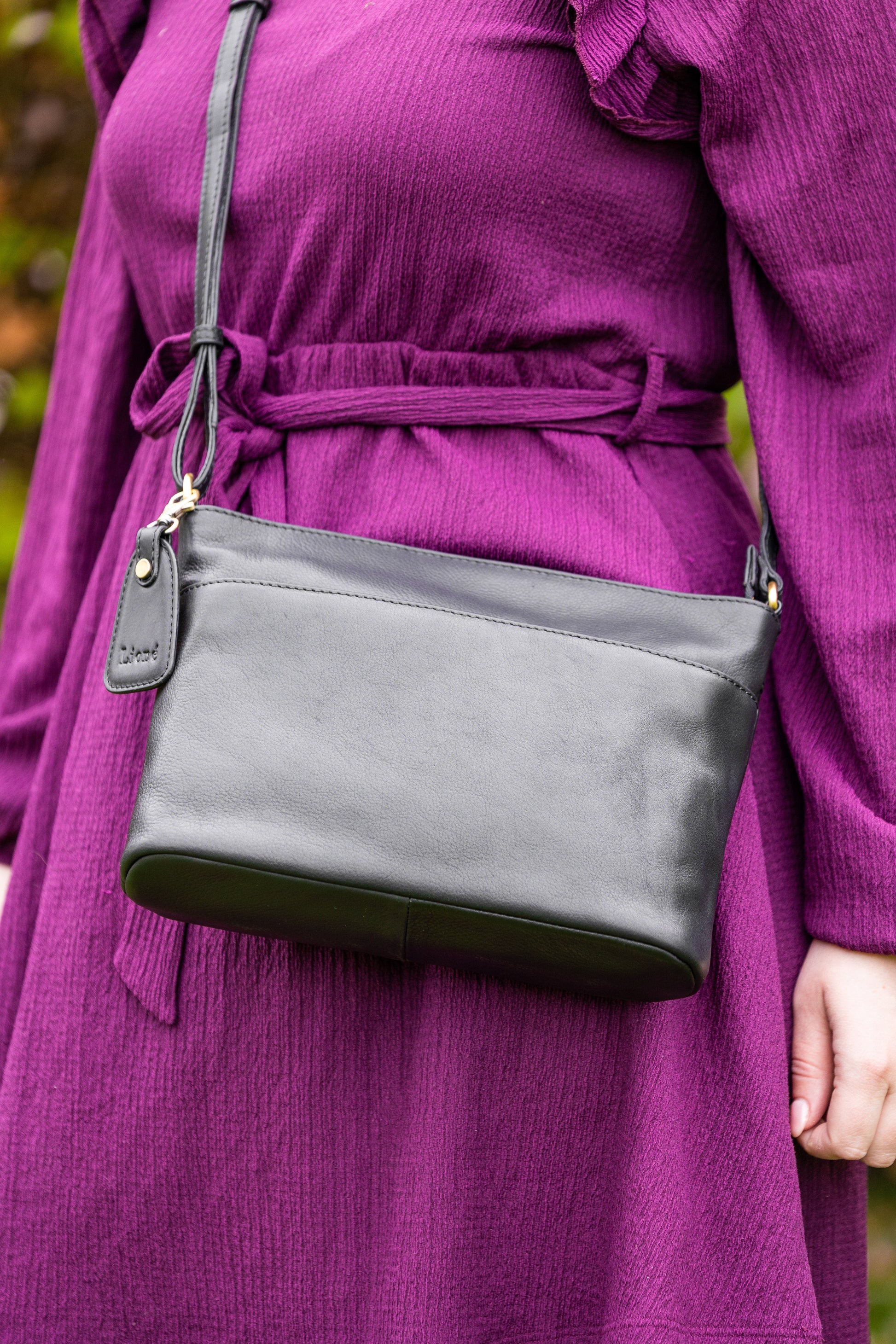 Leren Schoudertas Zwart Liza - Lioné - Lioné