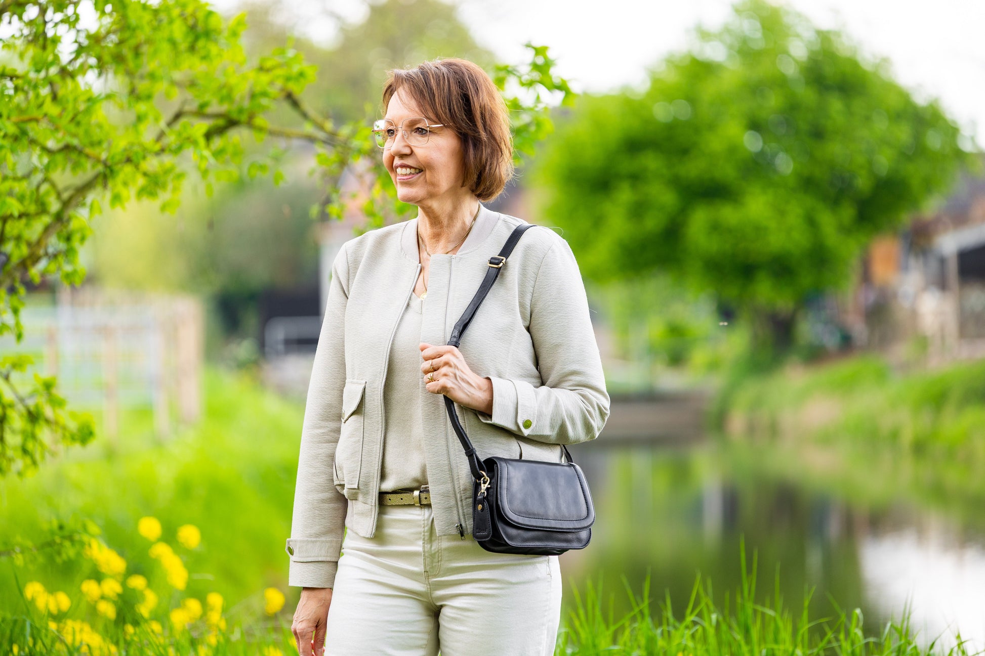 Leren Schoudertas Zwart Marije - Lioné - Lioné