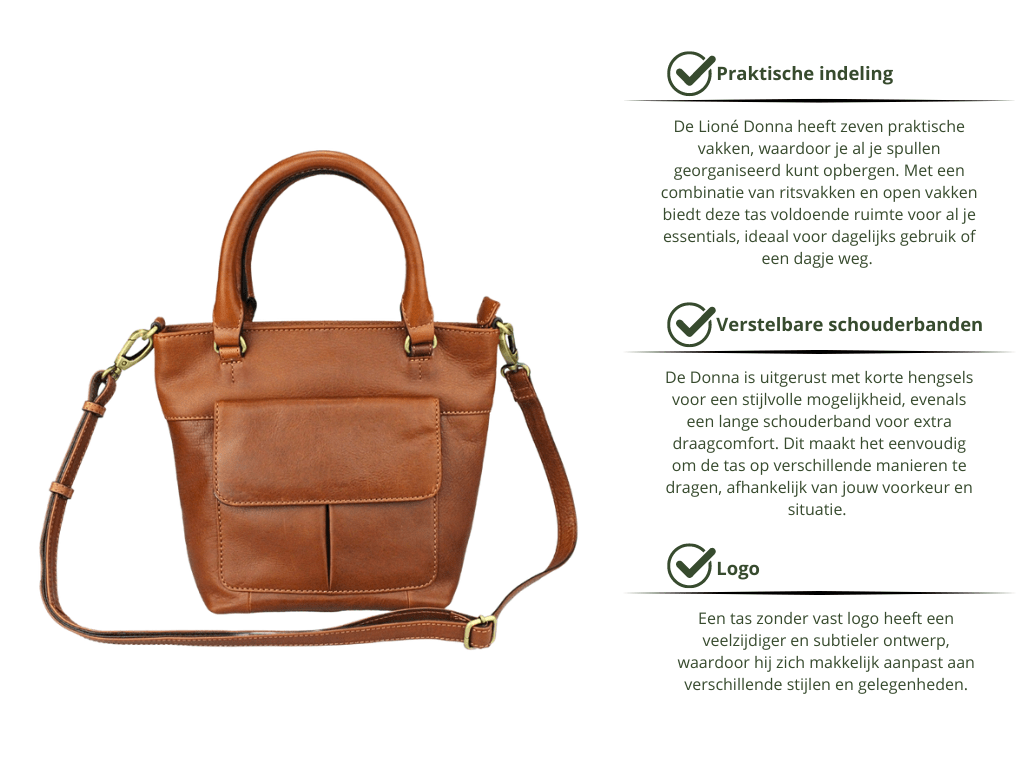 Leren Shopper Cognac Donna - Lioné - Lioné