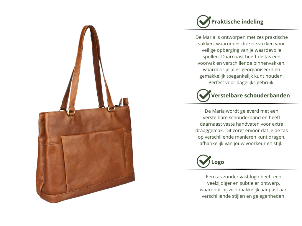 Leren Shopper Cognac Maria - Lioné - Lioné