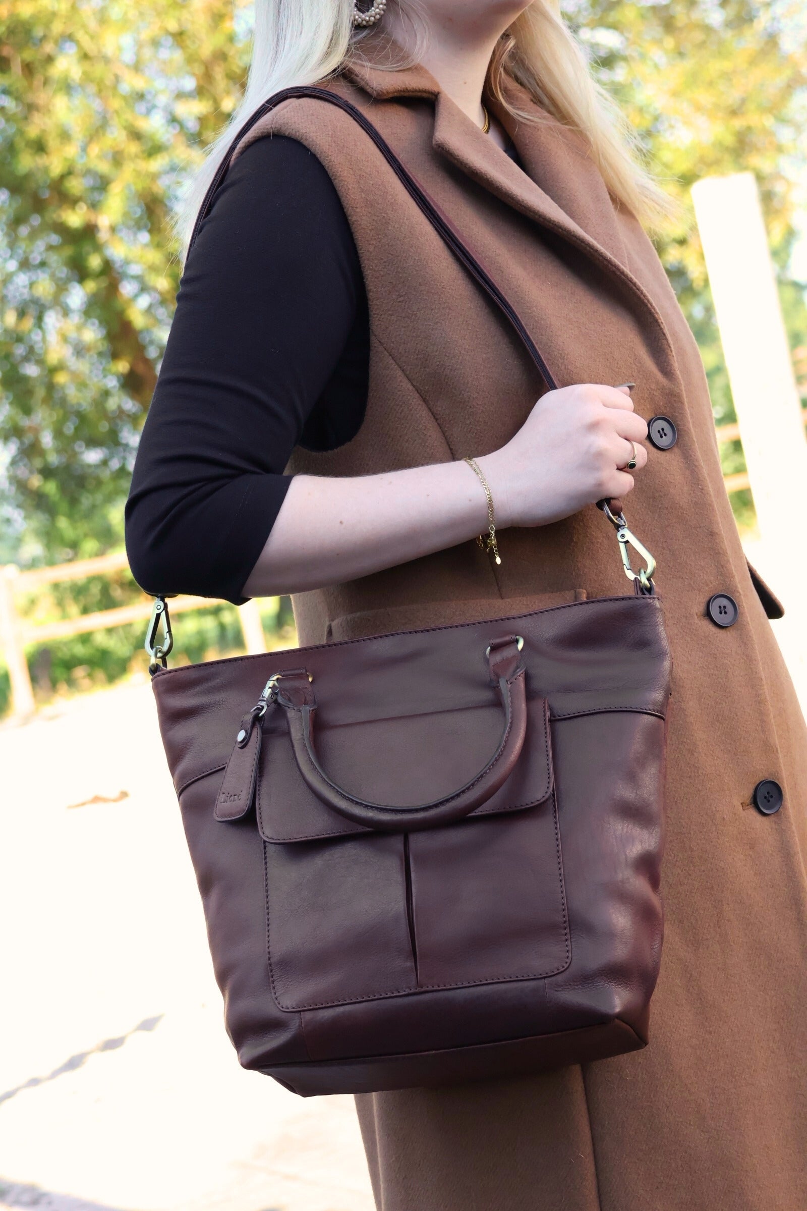 Leren Shopper Donker Bruin Charlotte - Lioné - Lioné