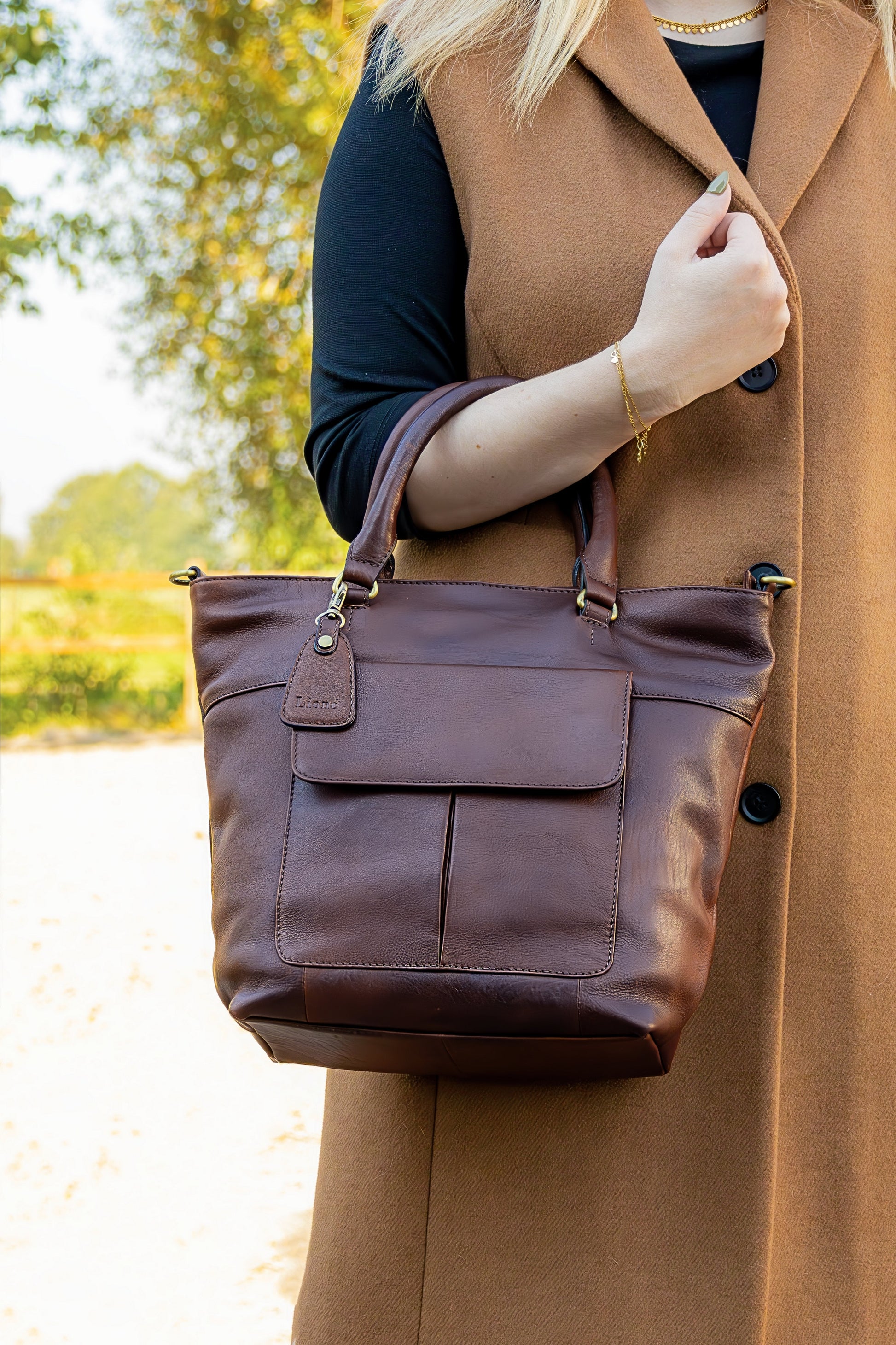 Leren Shopper Donker Bruin Charlotte - Lioné - Lioné