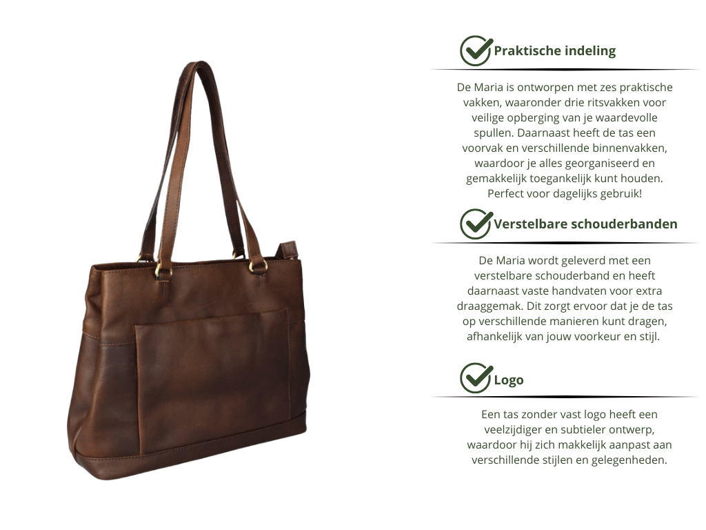 Leren Shopper Donker Bruin Maria - Lioné - Lioné