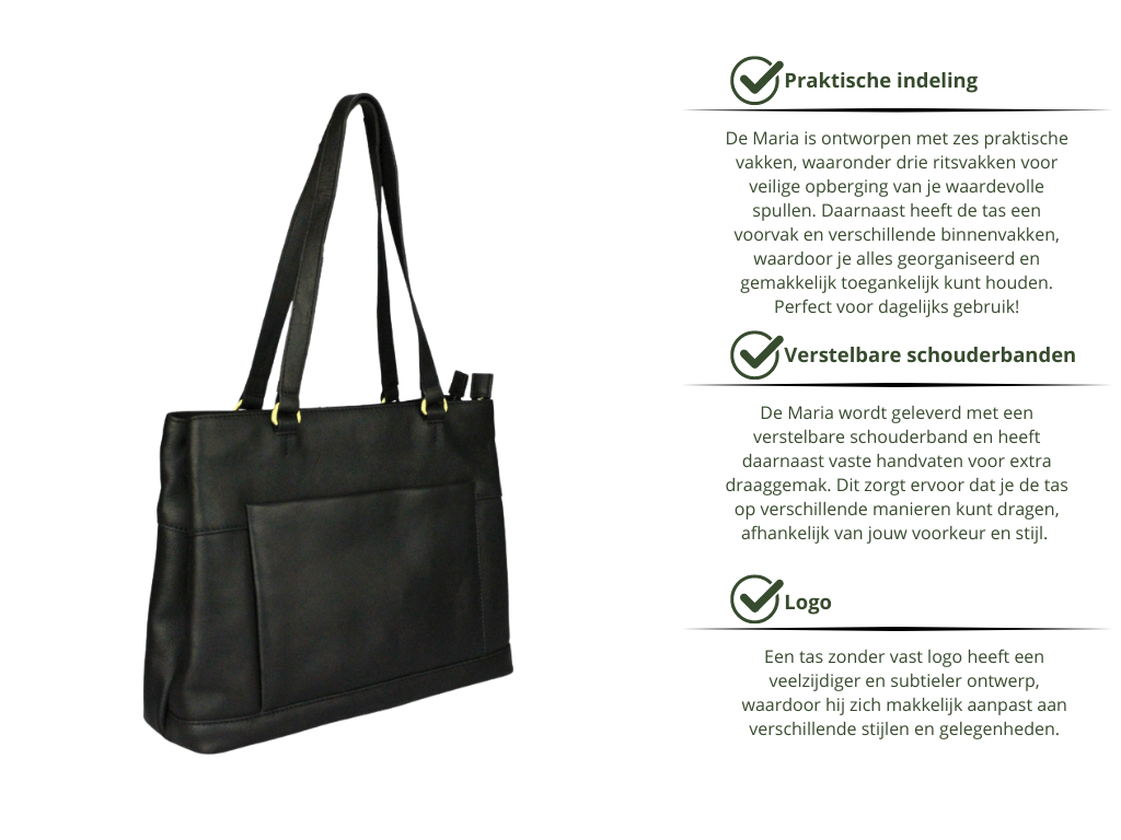 Leren Shopper Zwart Maria - Lioné - Lioné