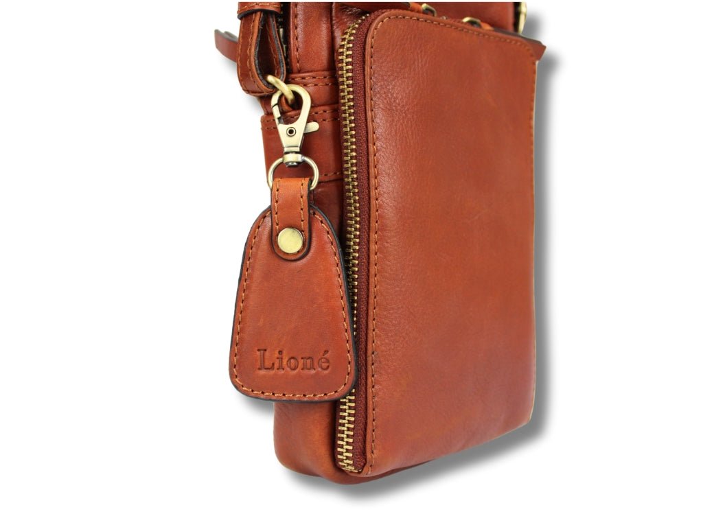 Leren Telefoontasje Cognac Beau - Lioné - Lioné