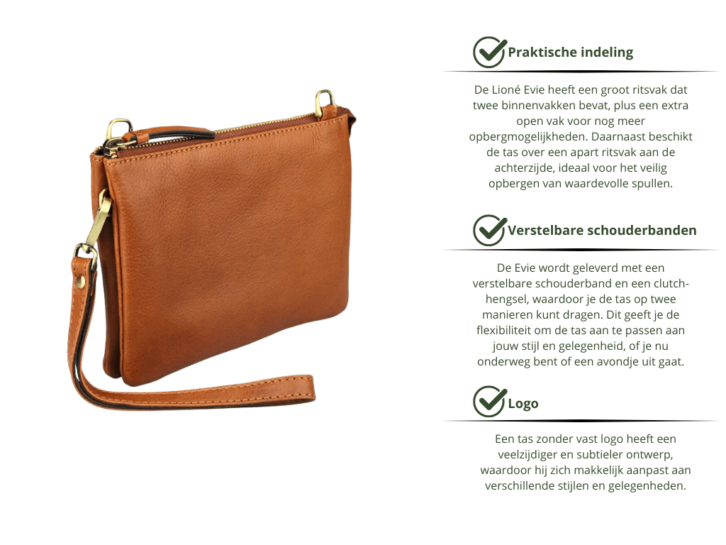 Leren Telefoontasje Cognac Evie - Lioné - Lioné