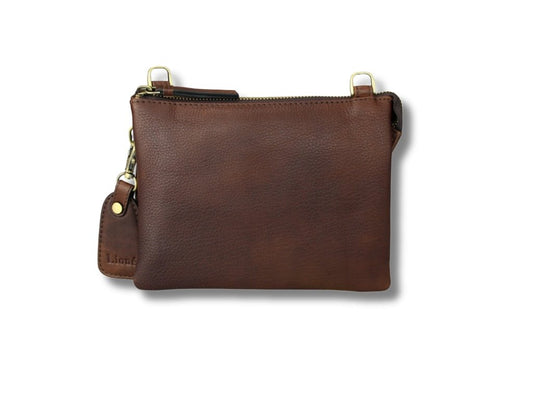 Leren Telefoontasje Donker Bruin Evie - Lioné - Lioné