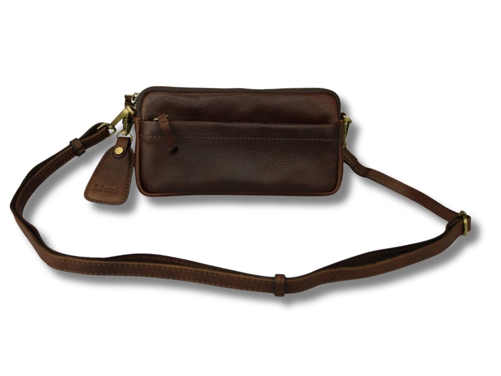 Leren Telefoontasje Donker Bruin Molly - Lioné - Lioné