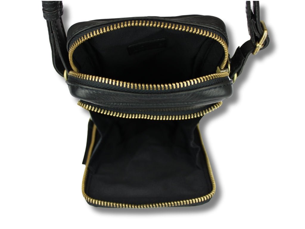 Leren Telefoontasje Zwart Beau - Lioné - Lioné