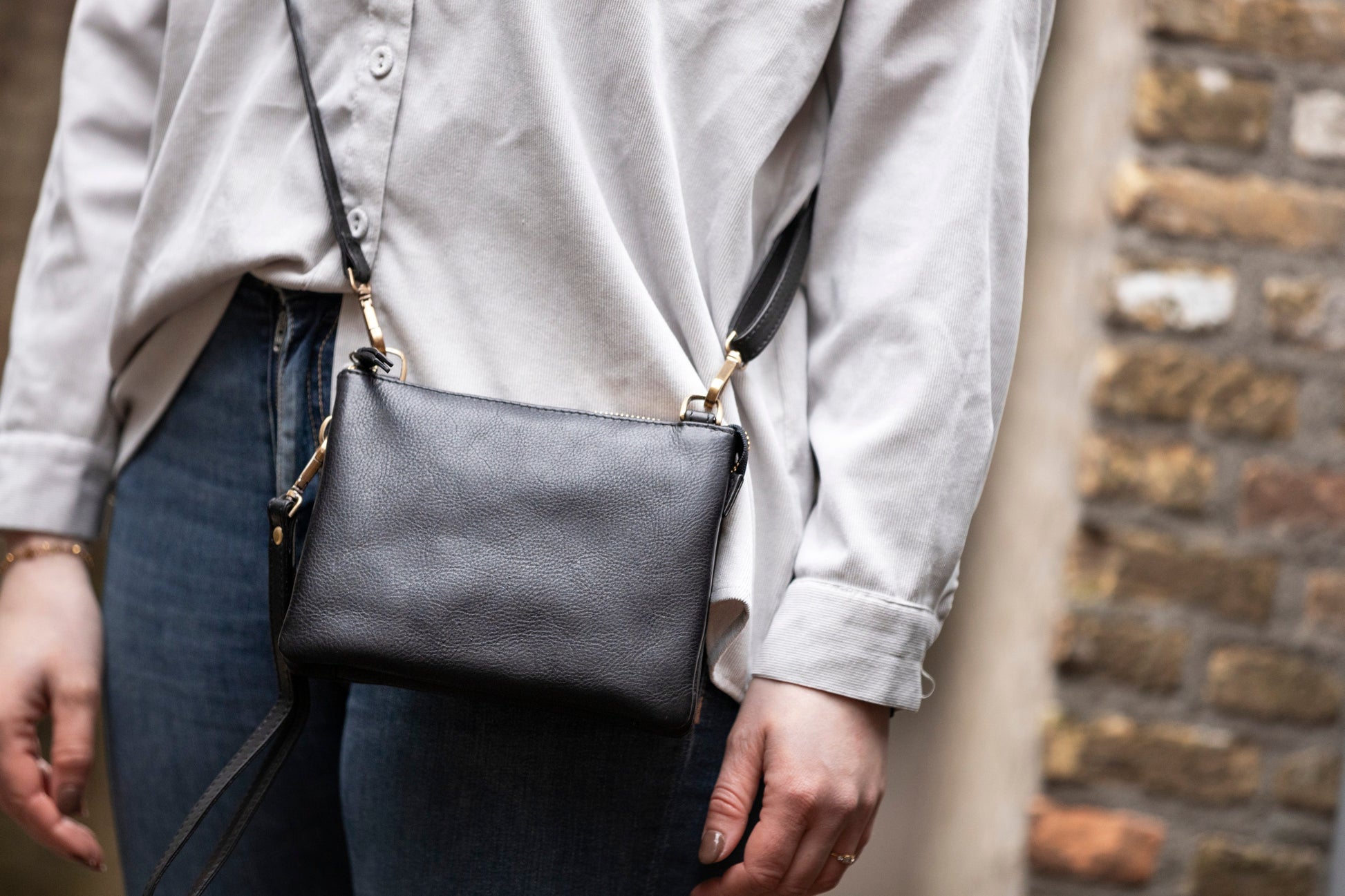 Leren Telefoontasje Zwart Evie - Lioné - Lioné