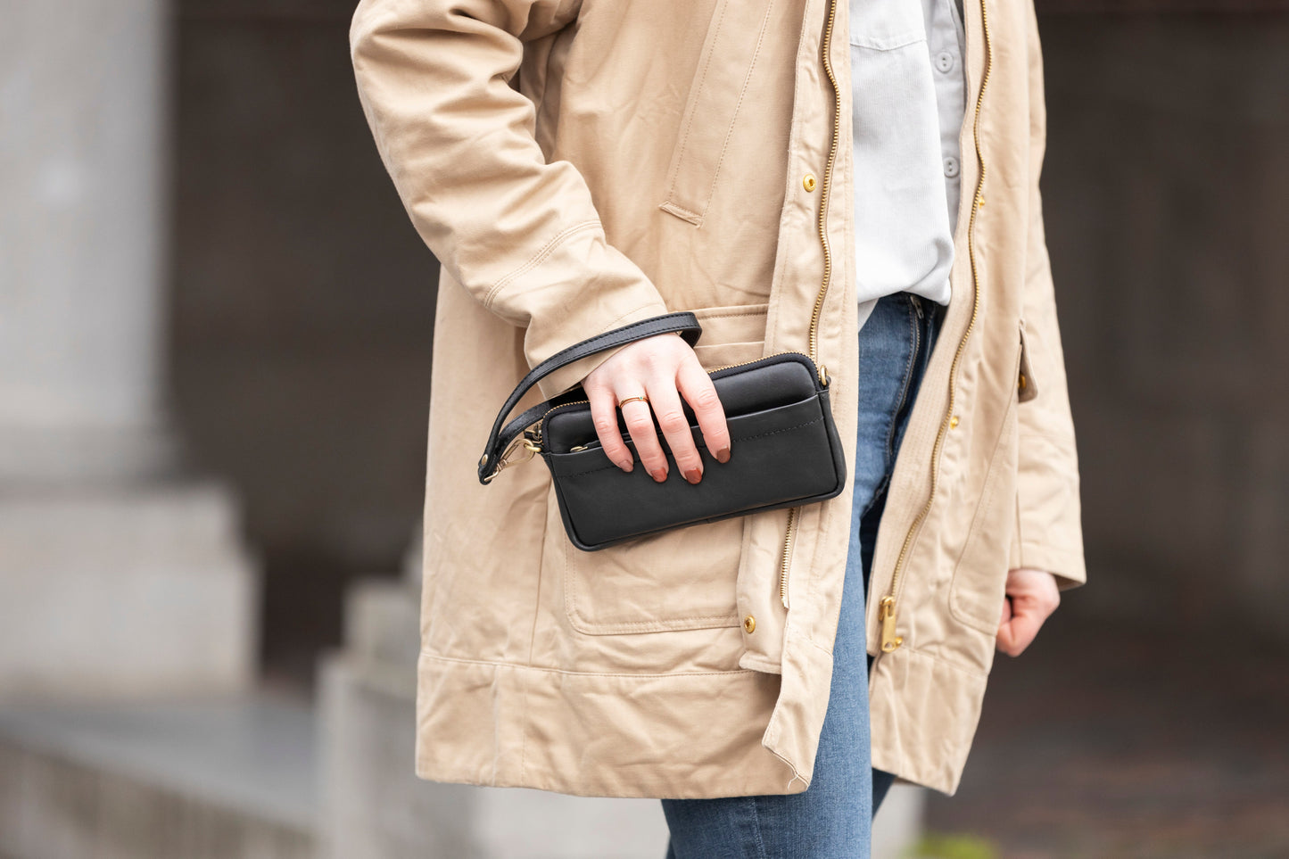 Leren Telefoontasje Zwart Molly - Lioné - Lioné