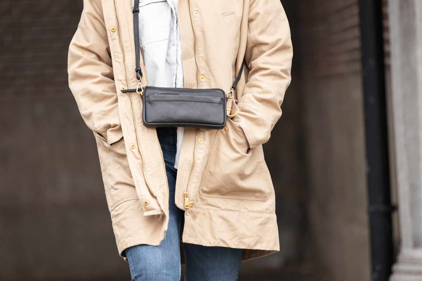 Leren Telefoontasje Zwart Molly - Lioné - Lioné