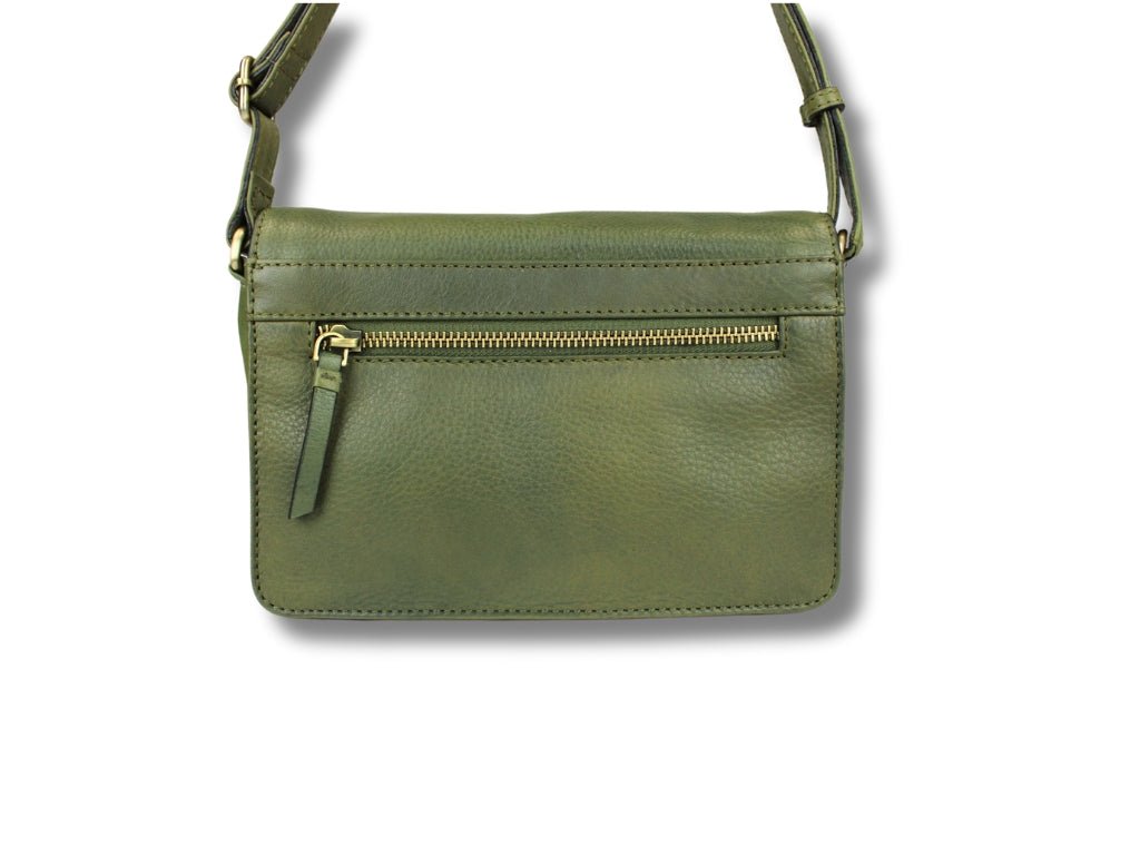 Olijfgroene Leren Schoudertas Dames – Alice | Just Lioné - Lioné - Lioné