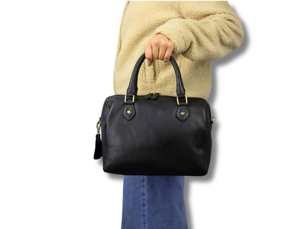 Zwarte Leren Handtas Dames – Babette | Just Lioné - Lioné - Lioné