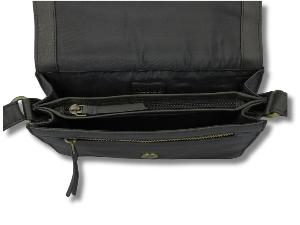 Zwarte Leren Schoudertas Dames – Alice | Just Lioné - Lioné - Lioné