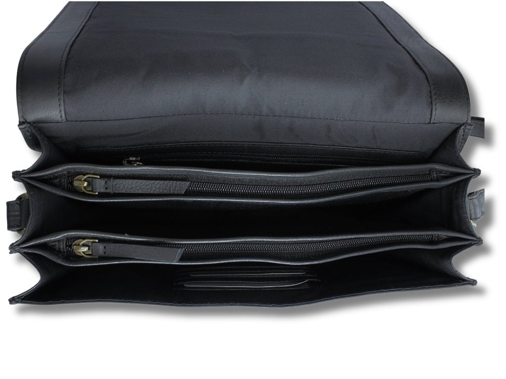 Zwarte Leren Schoudertas Dames – Amber | Just Lioné - Lioné - Lioné