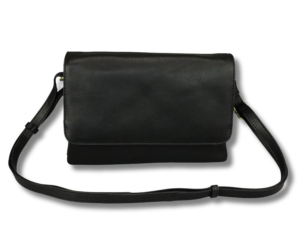 Zwarte Leren Schoudertas Dames – Britt | Just Lioné - Lioné - Lioné