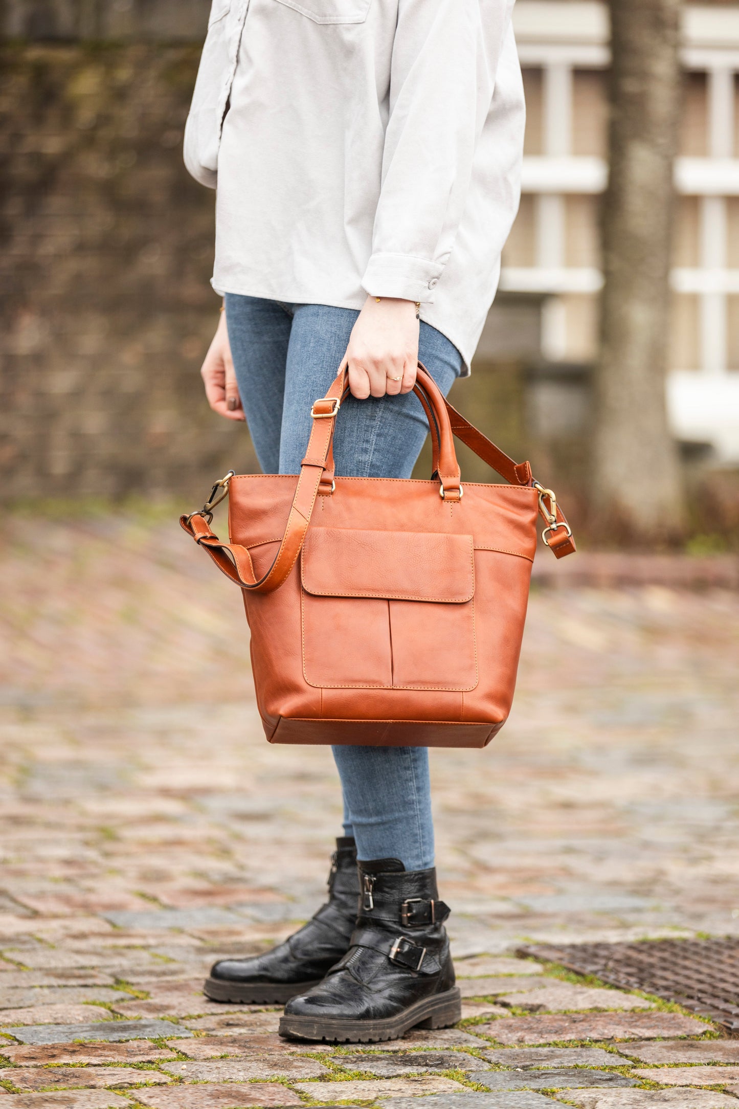 Leren Shopper Cognac Charlotte - Lioné - Lioné