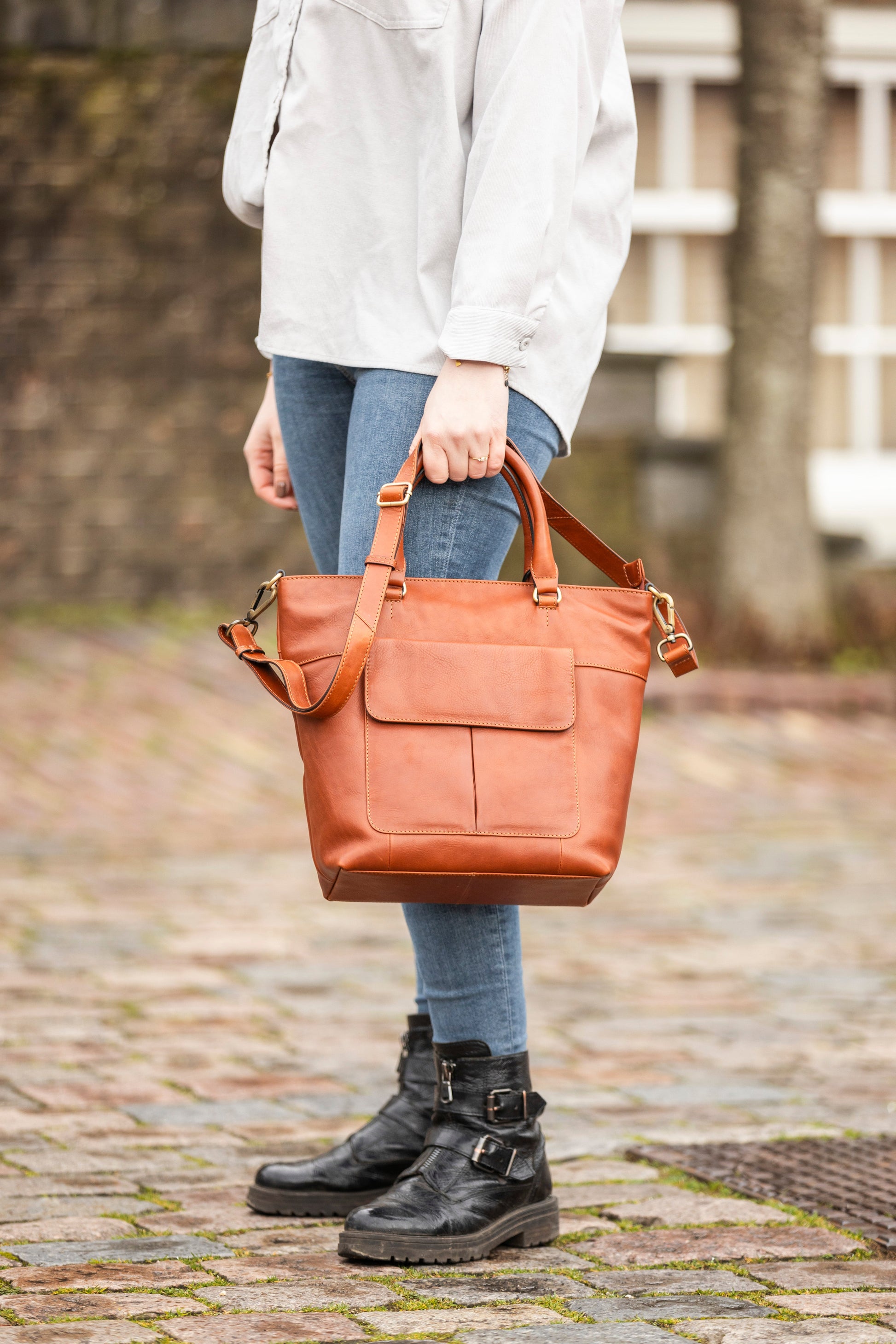 Leren Shopper Cognac Charlotte - Lioné - Lioné